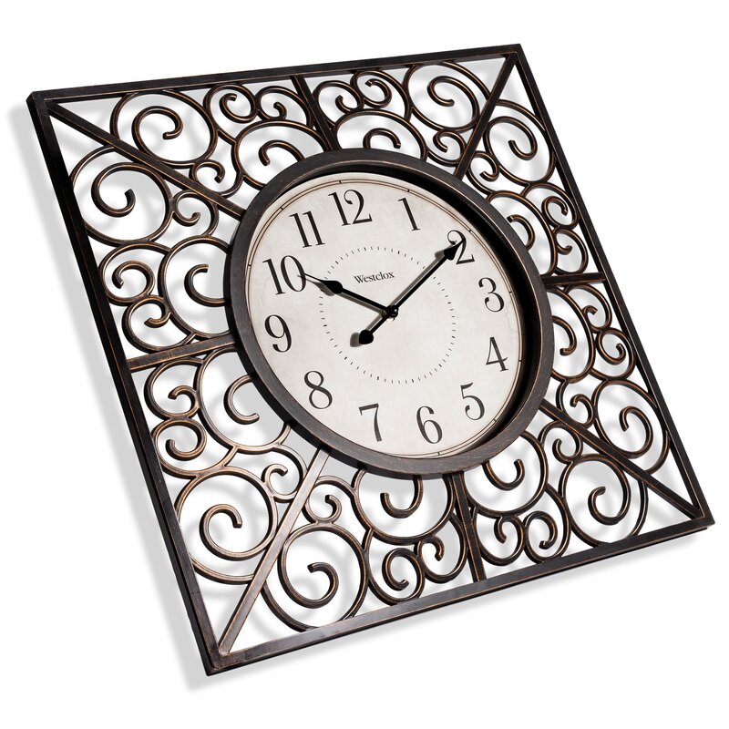 Westclox Clocks Westclox Stylish Scrolling Detail Wall Clock And Reviews Wayfair